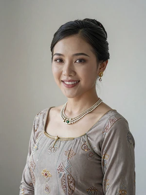 Chantrea, a 28-year-old Cambodian woman from Siem Reap with gentle expression
