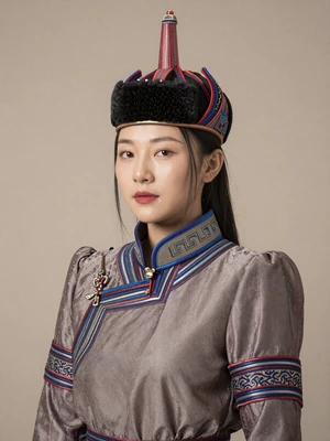 Sarnai, a 26-year-old Mongolian woman from Ulaanbaatar with bright eyes and modern elegant style